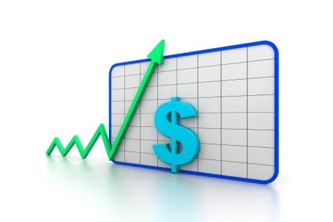 Financial growth graph Stock Illustration