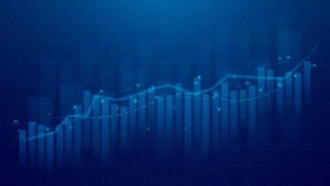 Financial growth of graph or chart Stock Illustration