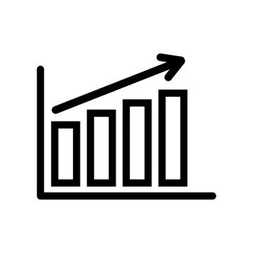Financial growth increasing bar chart simple vector symbol. EPS vector icon. Stock Illustration