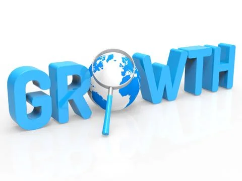 Financial growth indicating finances develop and magnification Illustrazione stock