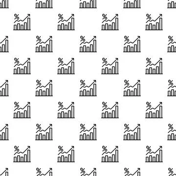 Financial growth percentage graph pattern seamless background Stock Illustration