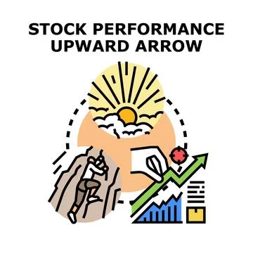 Financial growth performance reaching new business success targets Stock Illustration