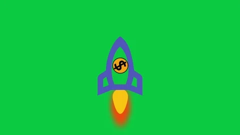 Financial Growth Rocket Launch Animation with Dollar Coin Business Concept Vídeo Stock 336246046