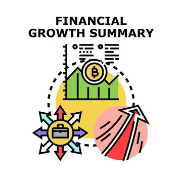 Financial growth summary concept with increasing chart and investment Stock Illustration