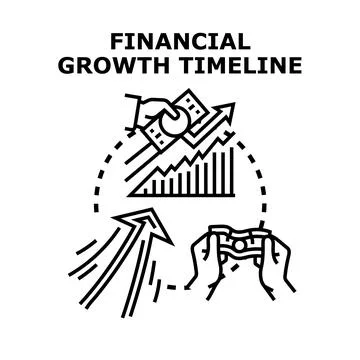 Financial growth timeline loop increasing investment concept 스톡 일러스트
