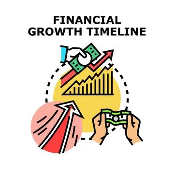 Financial growth timeline loop increasing investment concept Stock Illustration