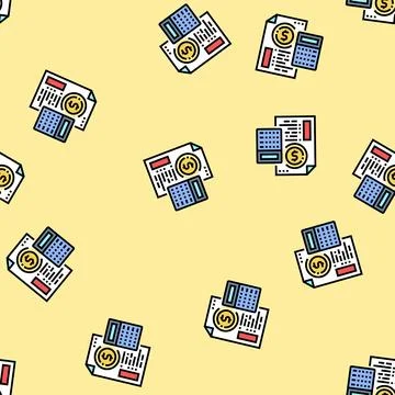 Financial guidance vector seamless pattern Ilustração Stock