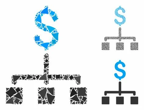 Financial hierarchy Composition Icon of Bumpy Pieces Illustrazione stock