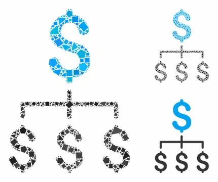 Financial hierarchy Mosaic Icon of Bumpy Elements Stock Illustration