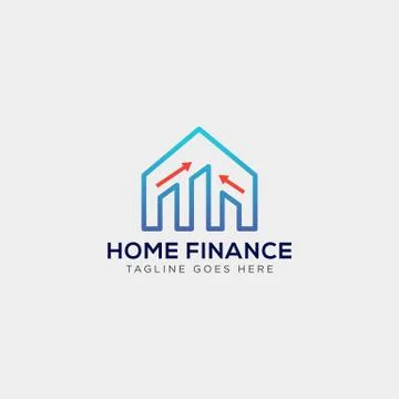 Financial home, logo template vector illustration with business card Stock Illustration
