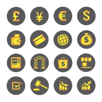 Financial icons Stock Illustration