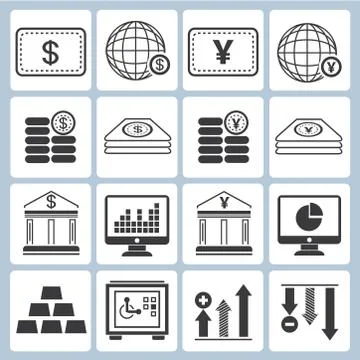 Financial icons Stock Illustration