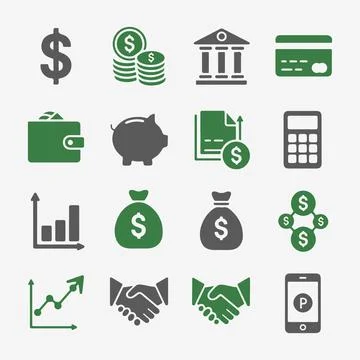 Financial Icons Set. Stock Illustration