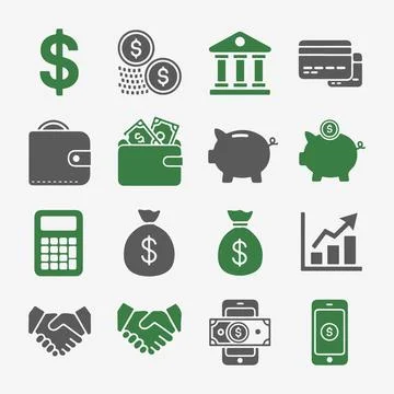 Financial Icons Set. Stock Illustration