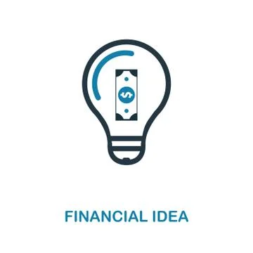 Financial Idea icon. Simple element illustration. Financial Idea pixel perfect 库存插图