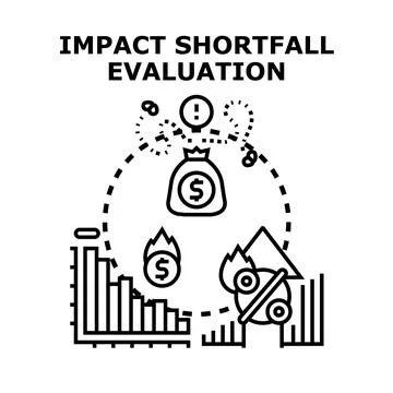 Financial impact shortfall evaluation calculating business risk Stockillustratie