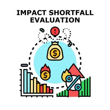 Financial impact shortfall evaluation calculating business risk Stock Illustration