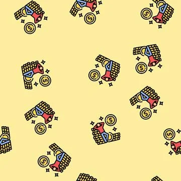 Financial independence vector seamless pattern Ilustração Stock