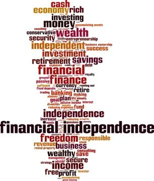 Financial independence word cloud Stock Illustration