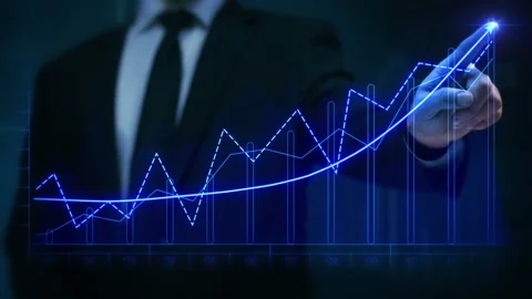 Financial index chart Stock Footage 233673616
