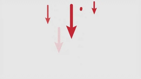 Financial indicator. Animation of the red down arrow. Cartoon Stock Footage 276096195