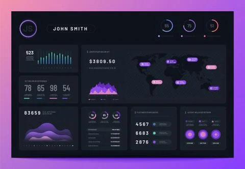 Financial infographics elements. Data chart, statistic graph growth diagram Stock Illustration