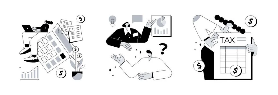 Financial information abstract concept vector illustrations. イラスト素材