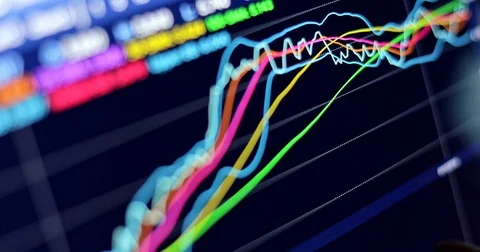 Financial information on tablet computer Video stock 79737233