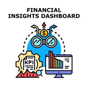 Financial insights dashboard with data analysis and business strategy 스톡 일러스트