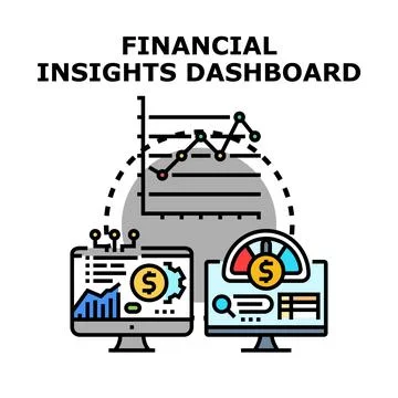 Financial insights dashboard with data analysis monitoring Stock Illustration