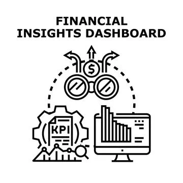 Financial insights dashboard with data analysis and business strategy Stock-Illustration