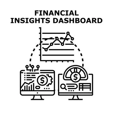 Financial insights dashboard with data analysis monitoring Stock Illustration