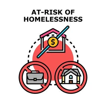 Financial instability contributing to homelessness risk concept Stock Illustration