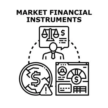 Financial instruments market evaluation and investment risk concepts 스톡 일러스트