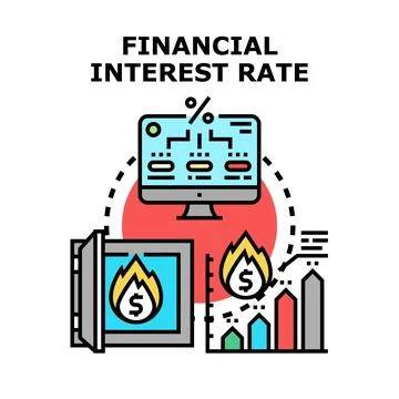 Financial interest rate concept vector illustrating market growth Stockillustratie