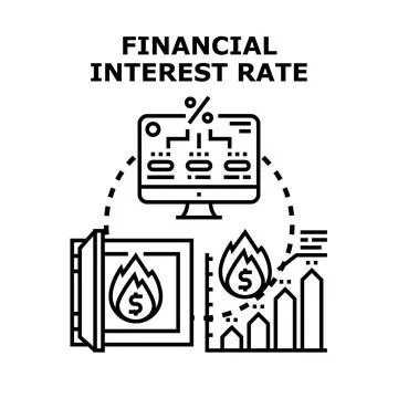 Financial interest rate concept vector illustrating market growth Stockillustratie