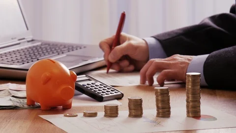 Financial investigation on computer Stock Footage 86562566