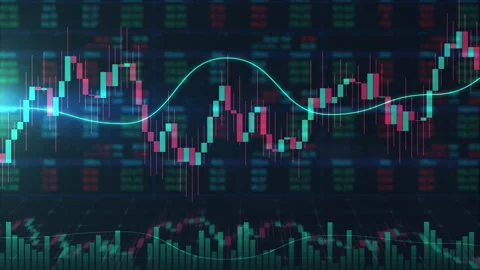 Financial investment trading data chart analyzing market fluctuations Stock Footage 334092793