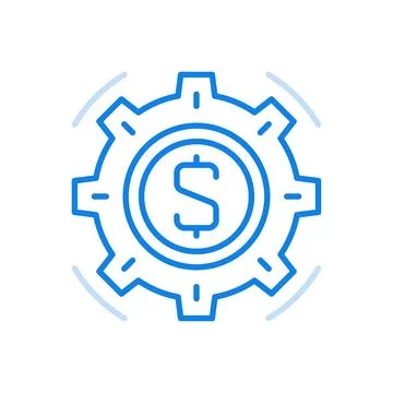Financial investment work process vector line icon. Business strategy and ban Stock Illustration