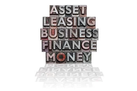 Financial letterpress word stack Stock Photos