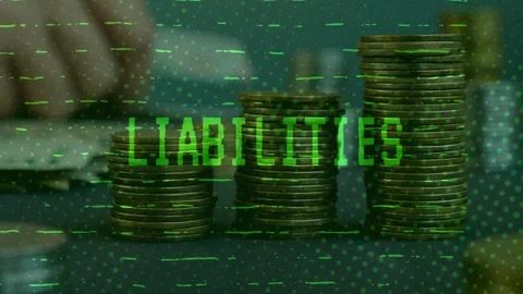 Financial Liabilities Concept with Coin Stacks Stock Footage 337048225