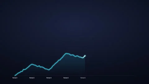 Financial line chart graph showing corporate growth trends Stock Footage 345641653