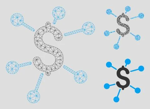 Financial Links Vector Mesh 2D Model and Triangle Mosaic Icon Stock Illustration