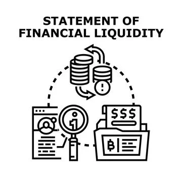 Financial liquidity statement preparing analyzing process vector concept Stock Illustration