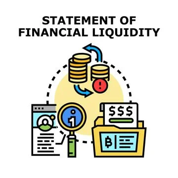 Financial liquidity statement preparing analyzing process vector concept Illustrazione stock