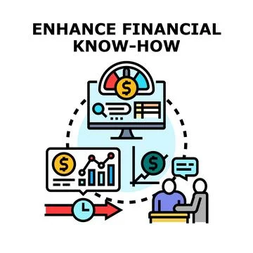 Financial literacy concept visualizing education and knowledge Stock Illustration