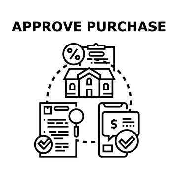 Financial loan approval process for property purchase Illustrazione stock