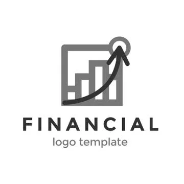 Financial logo design template. Logo with chart and arrow. Vector illustration Stock Illustration