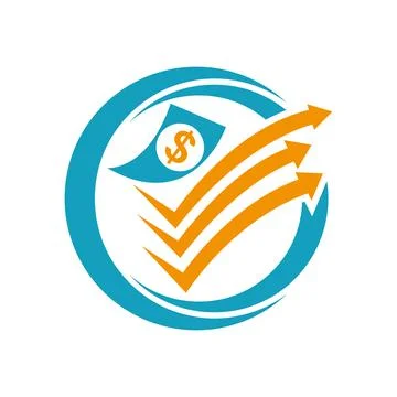 Financial logo design vector template circle arrow money icon Stock Illustration
