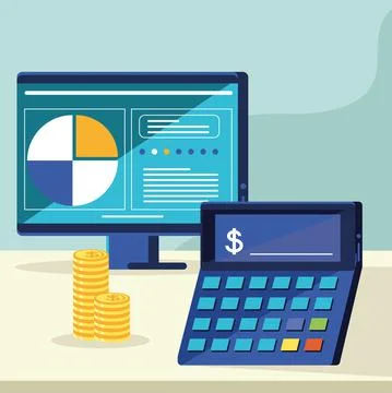Financial management calculation Stock Illustration